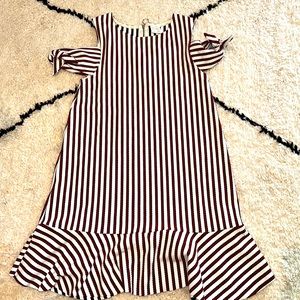 Zara red and white dress with some black